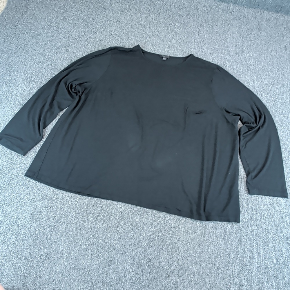J. Jill Wearever Collection Minimalist Long Sleeve Top Womens 2X Black Stretch — photo 2